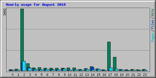 Hourly usage for August 2018